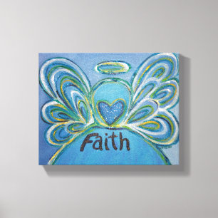 Faith Angel Word Art Peinture Toile Enveloppée