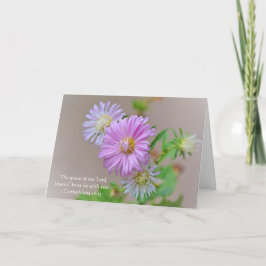 Faith Aster Pink Blume Ermutigen und Betreuungskar Karte