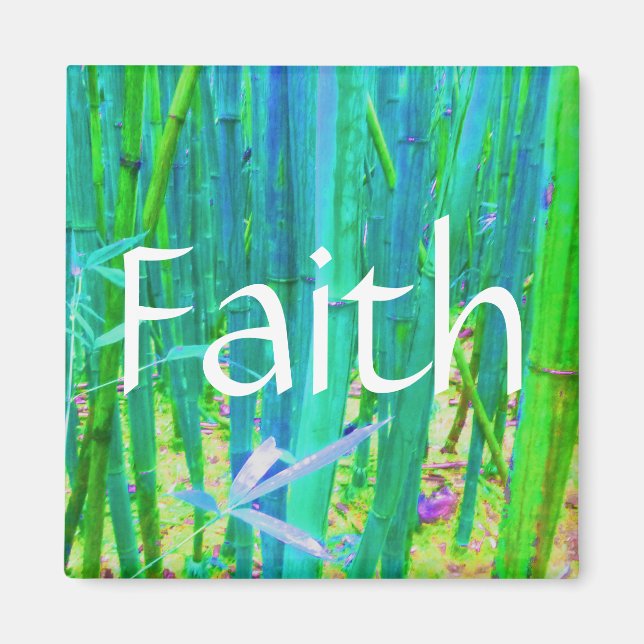 Faith Bamboo Blue und Green Magnet (Vorne)