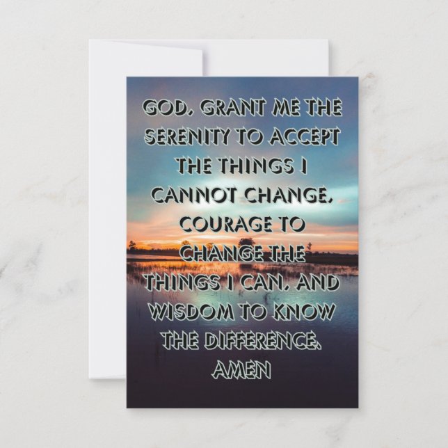 Faith Based Serenity Prayer Pic Flat Grußkarte Karte (Vorderseite)