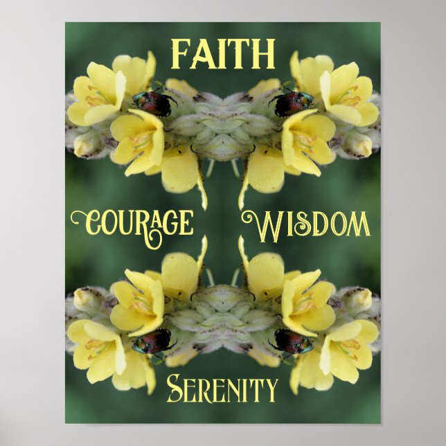 Faith Beetle Blume Abstrakt Inspiration Poster (Vorne)