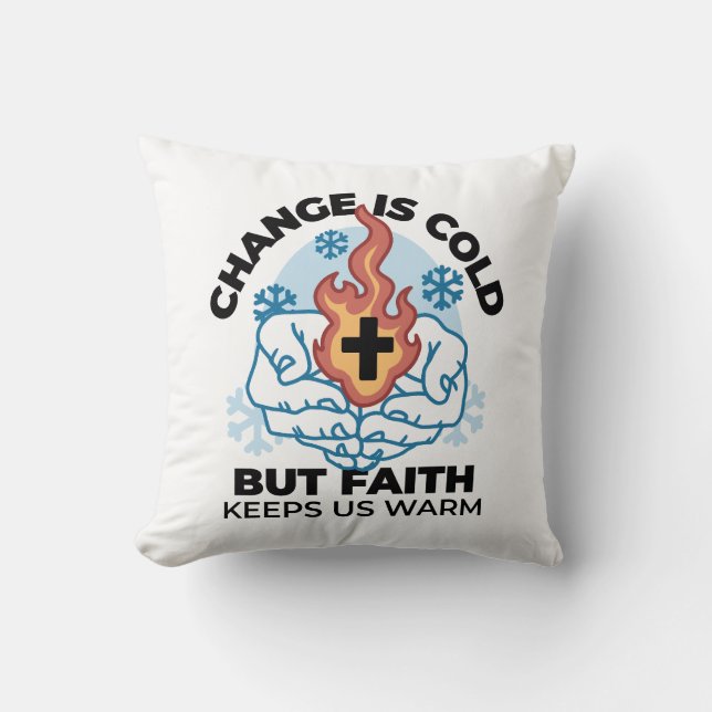 Faith Behalte uns warm - Hochwertiges Winterwerk Kissen (Vorderseite)