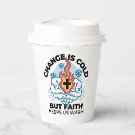 Faith Behalte uns warm - Hochwertiges Winterwerk Pappbecher