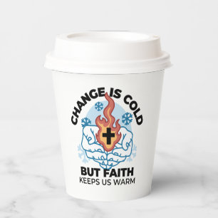 Faith Behalte uns warm - Hochwertiges Winterwerk Pappbecher