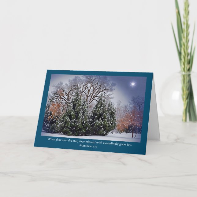 Faith Bible Verse Snow Star Weihnachtskarte Karte (Vorderseite)