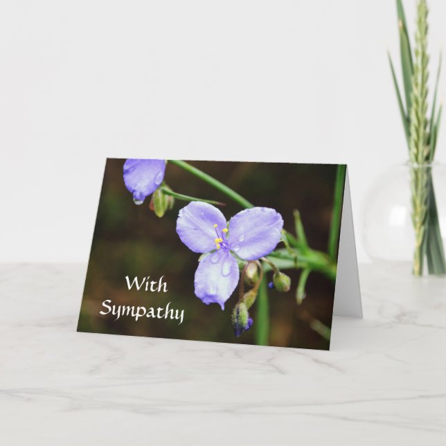 Faith Blue Blume Floral Sympathy Card Karte (Vorderseite)