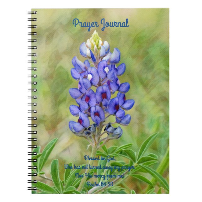 Faith Bluebonnet Blume Art Prayer Journal Notizblock (Vorderseite)