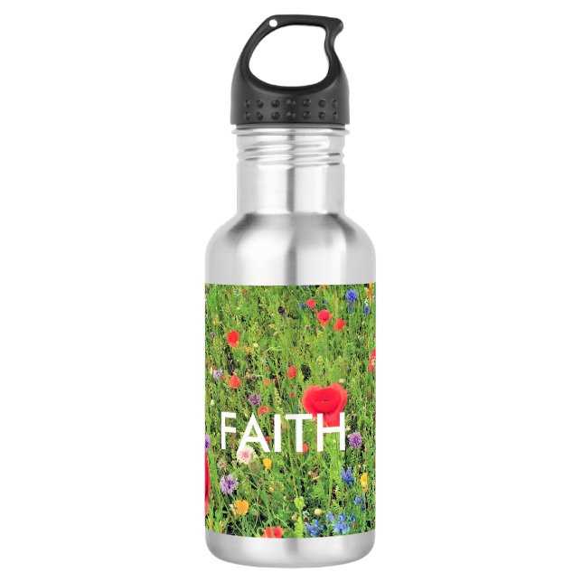 Faith Blume Custom Water BottleStainless Steel Trinkflasche (Vorderseite)