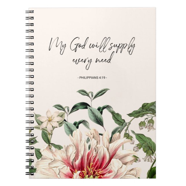 Faith Botanical Watercolor Notizblock (Vorderseite)