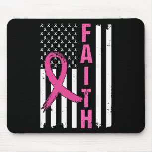 Faith Breast Cancer Awareness Pink Ribbons Amerika Mousepad