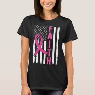 Faith Breast Cancer Awareness Pink Ribbons Amerika T-Shirt
