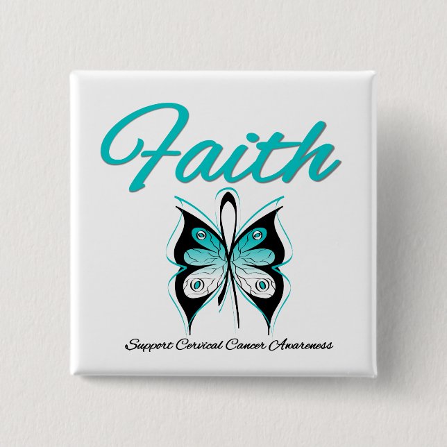 Faith Butterfly of Cervical Cancer Faith Button (Vorderseite)