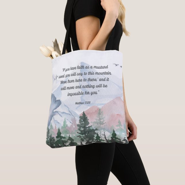 Faith Can Move Mountains Bible Verse Tote Bag Tasche (Von Nahem)