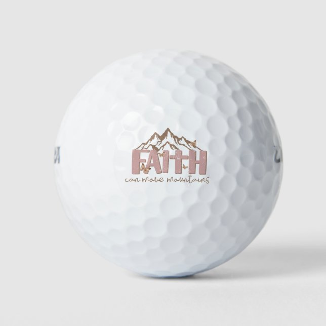 Faith Can Move Mountains Christlich Golf Ball (Vorderseite)