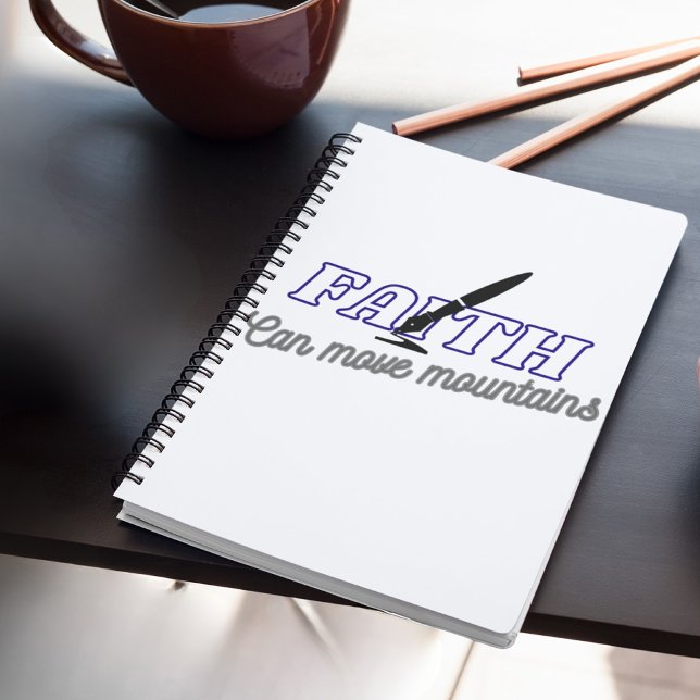 Faith Can Move Mountains Christliches Notebook Notizblock (Von Creator hochgeladen)