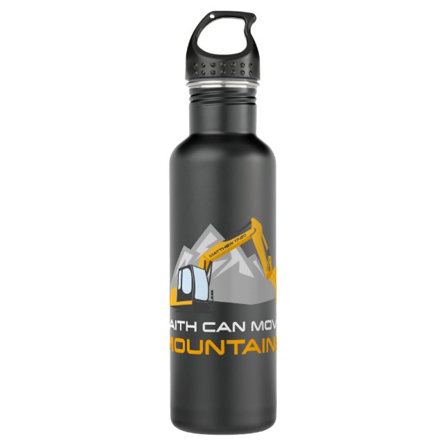 Faith Can Move Mountains - Kinder & Erwachsene Chr Edelstahlflasche (Vorderseite)