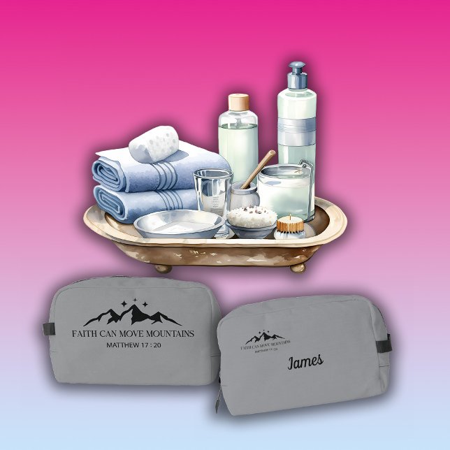 Faith can move mountains.” — Matthew 17:20  Waschbeutel (Von Creator hochgeladen)