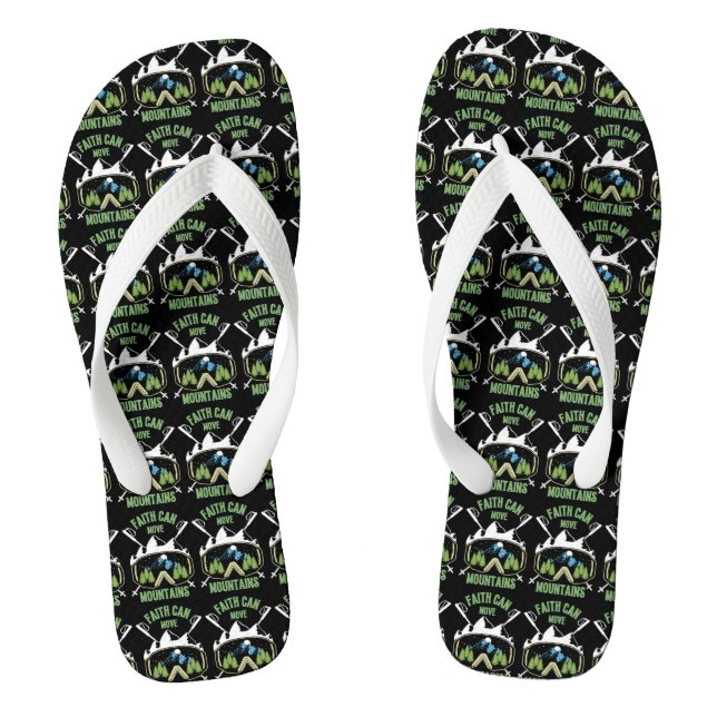 Faith Can Move Mountains Zitat Unisex Flip Flops (Fußbett)
