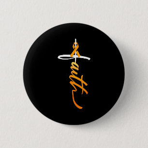 Faith Christian Cross Orange Ribbon MS-Bewusstsein Button