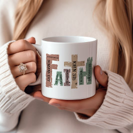 Faith Christlich Cross Bible Verse Kaffeetasse