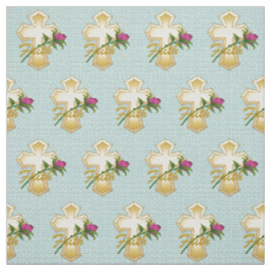 Faith Christlich Cross Fabric Stoff