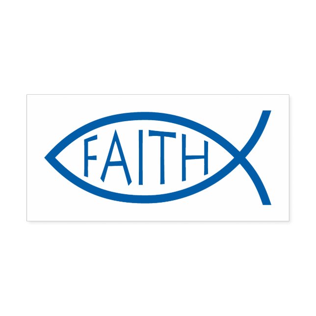 Faith | Christliches Fischsymbol Permastempel (Design)