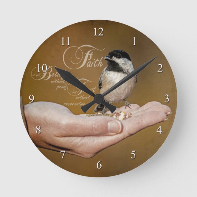 Faith Clock Runde Wanduhr (Vorderseite)