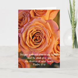 Faith Coral Orange Rose Carte d'anniversaire