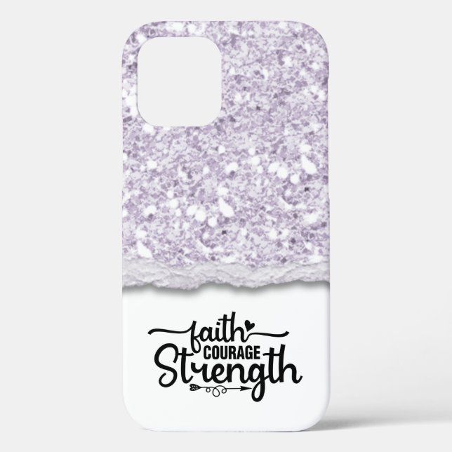 Faith Courength Strength Calligraphy Script Quote Case-Mate iPhone Hülle (Rückseite)
