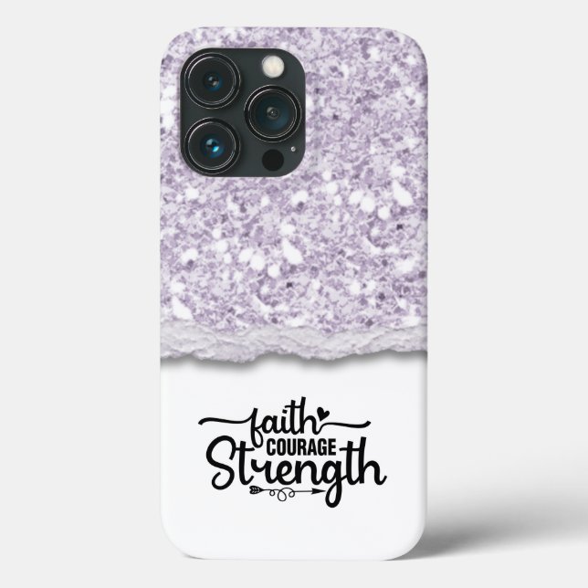 Faith Courength Strength Calligraphy Script Quote Case-Mate iPhone Hülle (Rückseite)