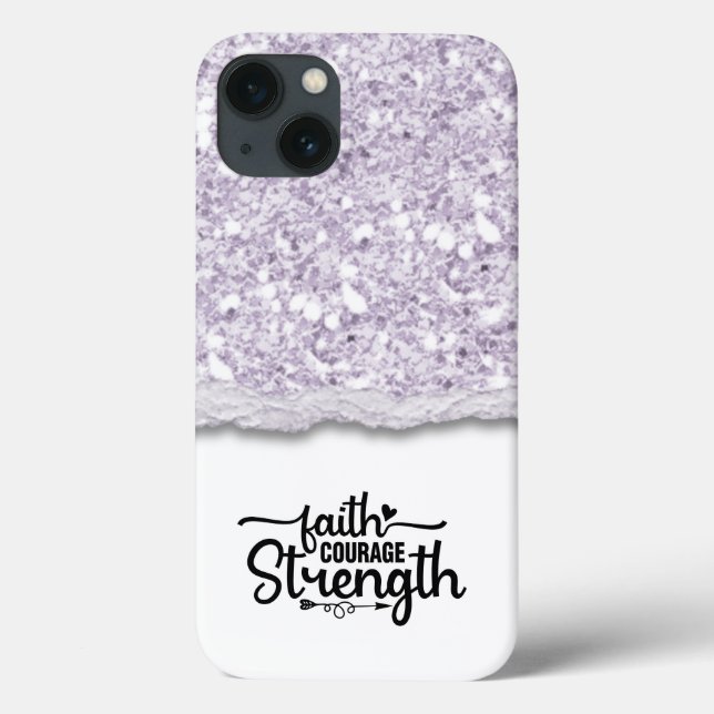 Faith Courength Strength Calligraphy Script Quote Case-Mate iPhone Hülle (Rückseite)