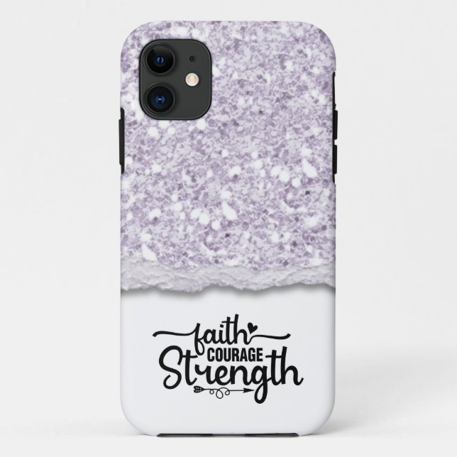 Faith Courength Strength Calligraphy Script Quote Case-Mate iPhone Hülle (Rückseite)