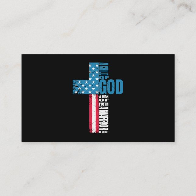 Faith Cross American Flag Christ Jesus Visitenkarte (Vorderseite)