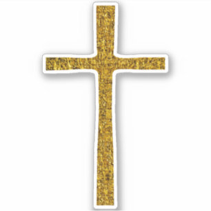 Faith Cross Gold Aufkleber