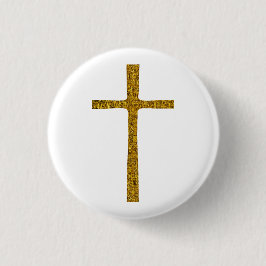 Faith Cross Gold Button