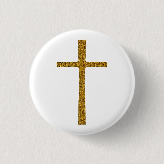 Faith Cross Gold Button (Vorderseite)