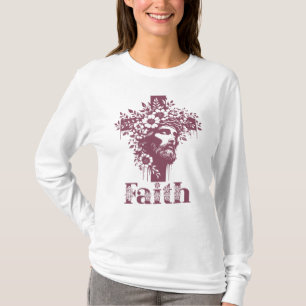 Faith Cross Graphic, floral Christlich T-Shirt