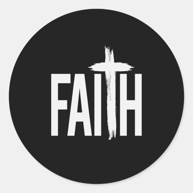 Faith Cross Jesus Bible Runder Aufkleber (Vorderseite)