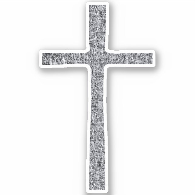 Faith Cross Silver Aufkleber (Vorderseite)