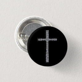 Faith Cross Silver Button
