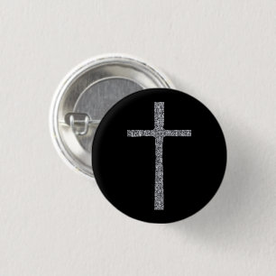 Faith Cross Silver Button