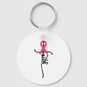 Faith Cross Warrior Survivor Pink Ribbon Brust Ca Schlüsselanhänger