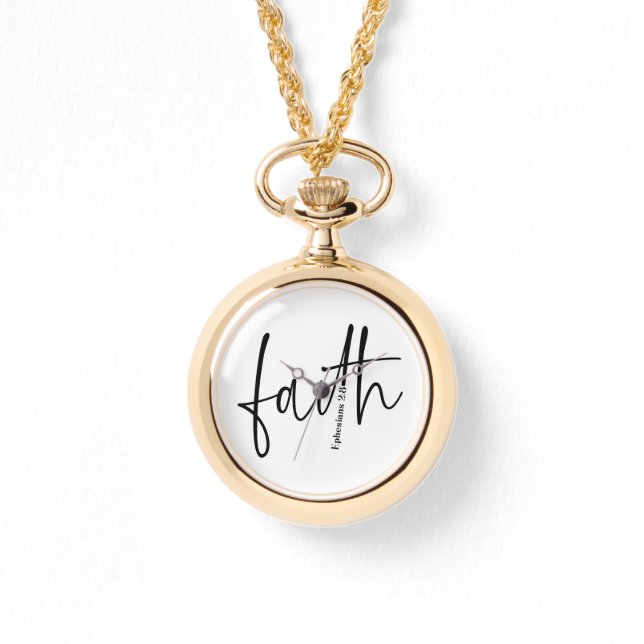 Faith | Einfache Bibelverse Zitat schwarze Typogra Armbanduhr (Vorderseite)