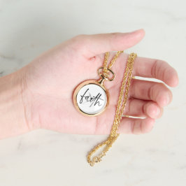 Faith | Einfache Bibelverse Zitat schwarze Typogra Armbanduhr