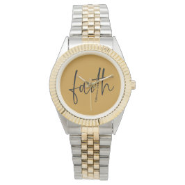 Faith | Einfache Bibelverse Zitat schwarze Typogra Armbanduhr