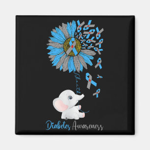 Faith Elephant & amp; Sonnenblume Typ 1 Diabetes A Magnet