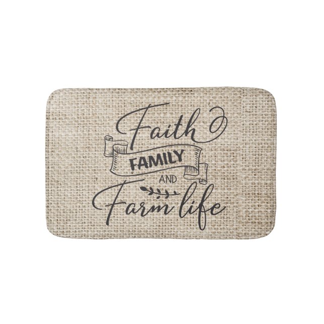 Faith Family and Farm Life Fhouse Style Badematte (Vorderseite)