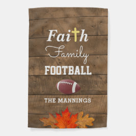 Faith Family Football Personalisiert Rustikal