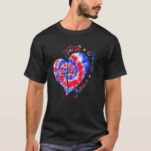 Faith Family Freedom Gefärbte Krawatte Us Patrioti T-Shirt