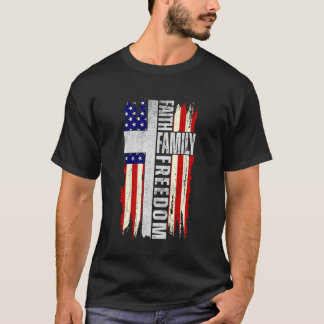 Faith Family Freedom - Patriotic Christian Vintage T-Shirt